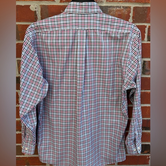 Country Club Prep Men’s Long Sleeve Button Down Medium Multicolored Plaid Shirt - Picture 2 of 5